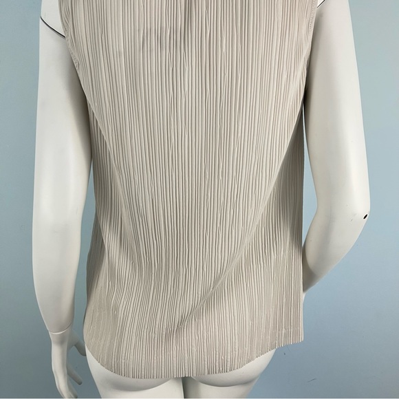 Zara Sleeveless V-neck Rufle Pleated Tie Front Top Blouse Size M - Picture 12 of 15